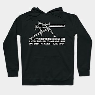 M1919 Browning Machine Gun American WW2 Infographic Hoodie